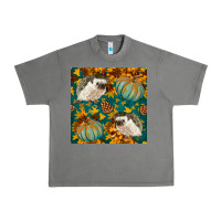 Tornado hedgehog and pumpkins seamless pattern Urban Heavy Tee - BundleAndBundleShop
