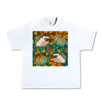 White hedgehog and pumpkins seamless pattern Urban Heavy Tee - BundleAndBundleShop