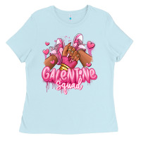 Baby Blue galentine squad afro girl sneakers Ladies Tee - RanaPortraitStore