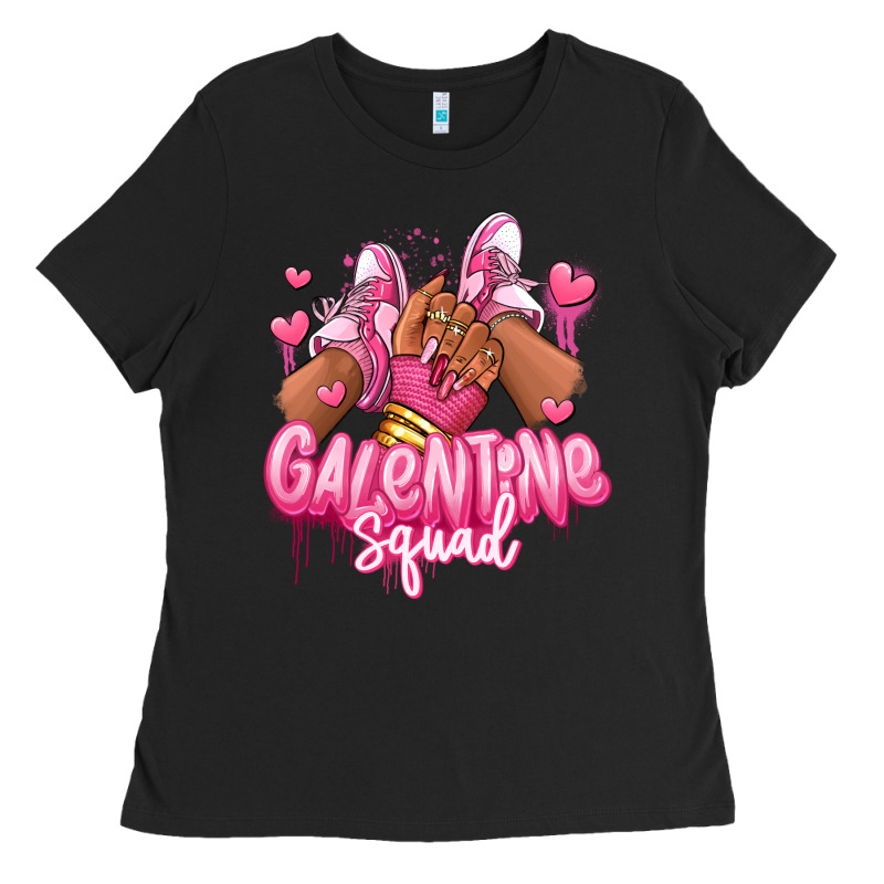 Galentine Squad Afro Girl Sneakers Ladies Tee by RanaPortraitStore | Teevron