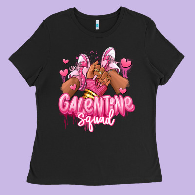 Ladies Tee galentine squad afro girl sneakers