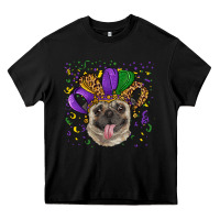 Black Mardi gras hat pug Heavy Core Tee - RanaPortraitStore