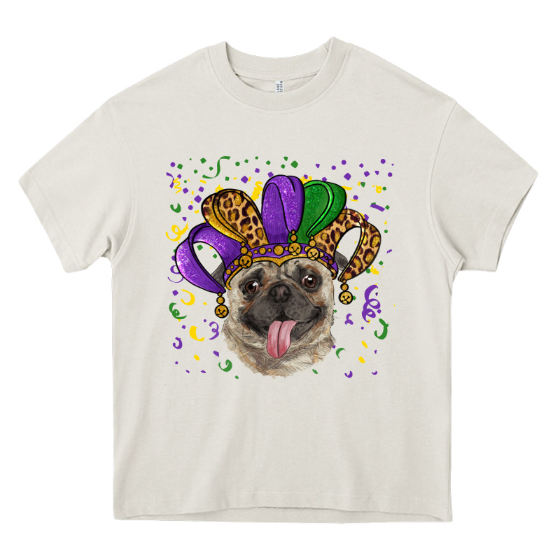 Mardi Gras Hat Pug Heavy Core Tee by RanaPortraitStore | Teevron