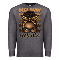 Charcoal Heather melanin afro messy bun Premium Sweatshirt - Artiststas