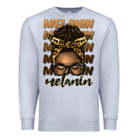 Heather Grey melanin afro messy bun Premium Sweatshirt - Artiststas