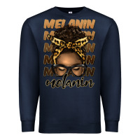 Navy melanin afro messy bun Premium Sweatshirt - Artiststas