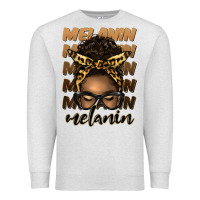 Oatmeal Heather melanin afro messy bun Premium Sweatshirt - Artiststas