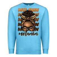 Ocean Blue melanin afro messy bun Premium Sweatshirt - Artiststas
