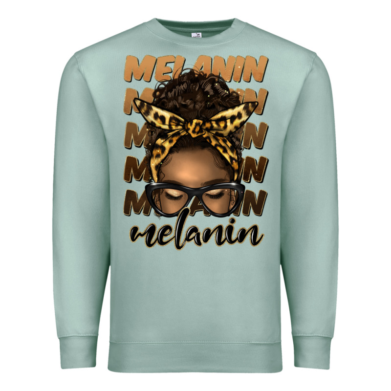 Melanin Afro Messy Bun Premium Sweatshirt by Artiststas | Teevron