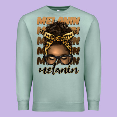 Melanin Afro Messy Bun Premium Sweatshirt Designed By Artiststas