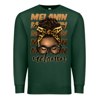 Sports Green melanin afro messy bun Premium Sweatshirt - Artiststas