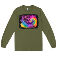 Army Green tie dye leopard glitter background Long Sleeve Tee - Jasminsmagicworld