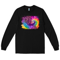 Black tie dye leopard glitter background Long Sleeve Tee - Jasminsmagicworld