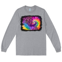 Heather Grey tie dye leopard glitter background Long Sleeve Tee - Jasminsmagicworld