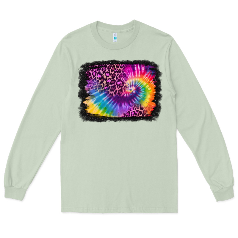 Tie Dye Leopard Glitter Background Long Sleeve Tee by Jasminsmagicworld | Teevron