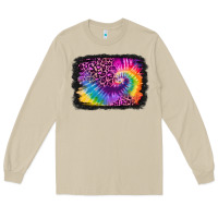 Mushroom tie dye leopard glitter background Long Sleeve Tee - Jasminsmagicworld