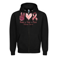 Black Peace love cure Uterine Cancer Zipper Hoodie - NancyCooperArtShop