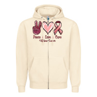 Sandshell Peace love cure Uterine Cancer Zipper Hoodie - NancyCooperArtShop