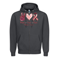 Smoke Peace love cure Uterine Cancer Zipper Hoodie - NancyCooperArtShop