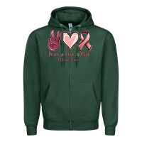 Sports Green Peace love cure Uterine Cancer Zipper Hoodie - NancyCooperArtShop