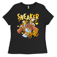 Black yellow sneaker girl afro woman Ladies Tee - RanaPortraitStore
