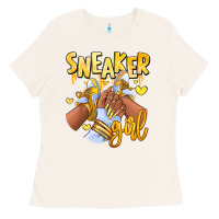 Yellow Sneaker Girl Afro Woman Ladies Tee | Teevron