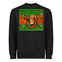 Black st patricks day long haired cow Heavyweight Sweatshirt - Jasminsmagicworld
