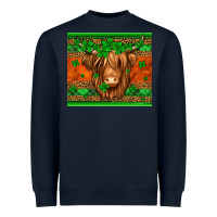 Navy st patricks day long haired cow Heavyweight Sweatshirt - Jasminsmagicworld