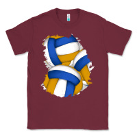 Burgundy volleyball patch Classic Tee - AdoDesignShop