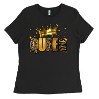 Black queen glitter Ladies Tee - RanaPortraitStore