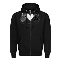 Black Peace love cure Melanoma Cancer Zipper Hoodie - NancyCooperArtShop