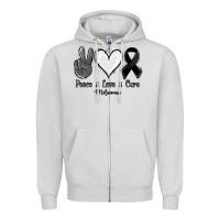 Dove Grey Peace love cure Melanoma Cancer Zipper Hoodie - NancyCooperArtShop