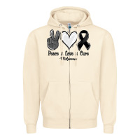 Sandshell Peace love cure Melanoma Cancer Zipper Hoodie - NancyCooperArtShop