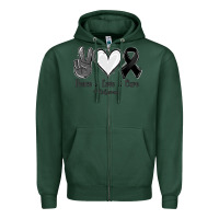 Sports Green Peace love cure Melanoma Cancer Zipper Hoodie - NancyCooperArtShop