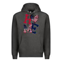 Charcoal Heather American Flag Home Premium Hoodie - Bettercallsaul