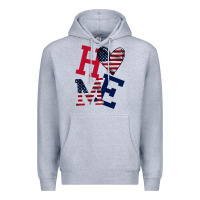 Heather Grey American Flag Home Premium Hoodie - Bettercallsaul