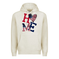 Oatmeal Heather American Flag Home Premium Hoodie - Bettercallsaul