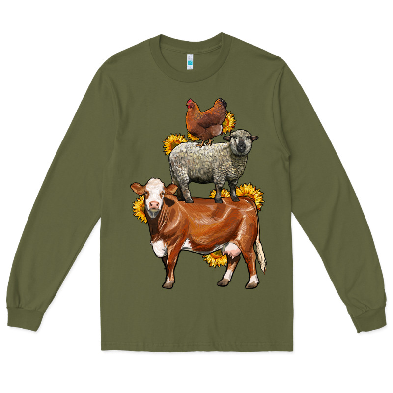 Farm Animals Stack Long Sleeve Tee by LillyAllenDesigns | Teevron