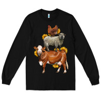 Black farm animals stack Long Sleeve Tee - LillyAllenDesigns