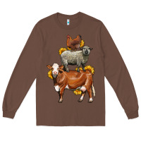 Chestnut farm animals stack Long Sleeve Tee - LillyAllenDesigns
