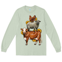 Matcha farm animals stack Long Sleeve Tee - LillyAllenDesigns
