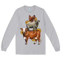 Moon Dust farm animals stack Long Sleeve Tee - LillyAllenDesigns