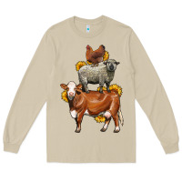 Mushroom farm animals stack Long Sleeve Tee - LillyAllenDesigns