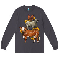 Smoke farm animals stack Long Sleeve Tee - LillyAllenDesigns