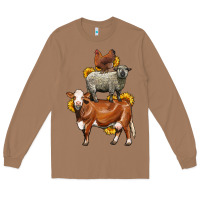 Toasted Coconut farm animals stack Long Sleeve Tee - LillyAllenDesigns