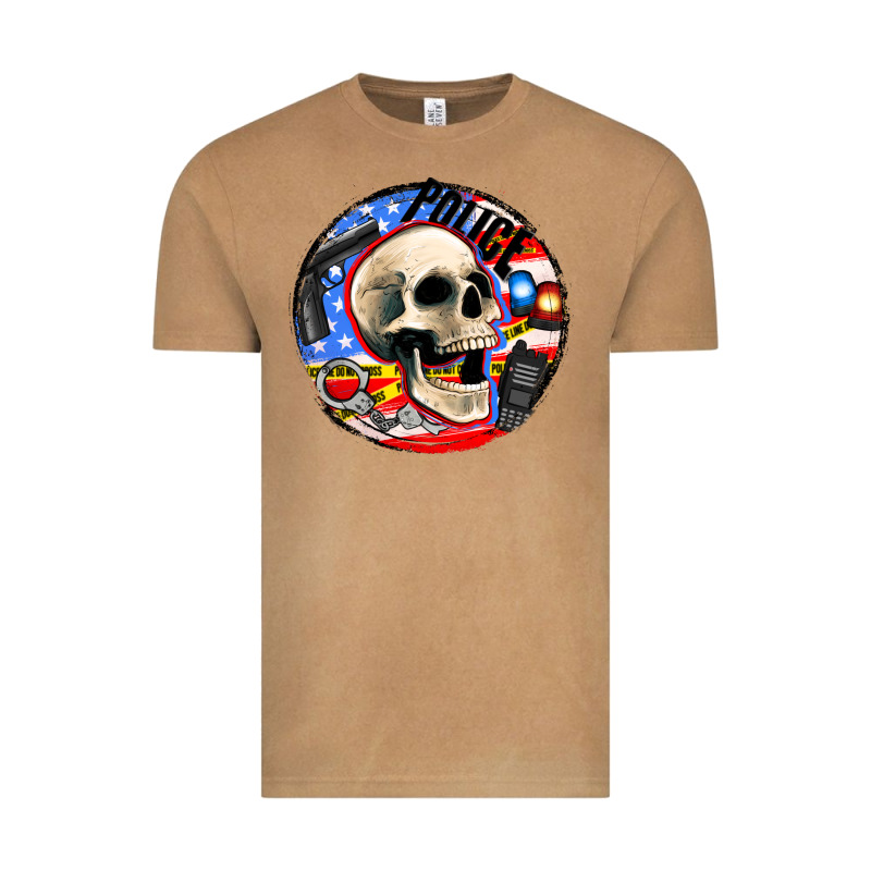 Police Skull And Police Equipment Vintage Tee by AdoDesignShop | Teevron