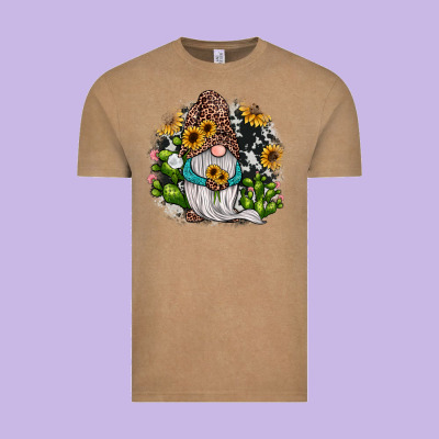 Gnomes Sunflower Cactus Vintage Tee Designed By Jahusdesignshop