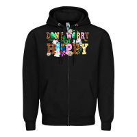Black Don't worry be hoppy Zipper Hoodie - NancyCooperArtShop