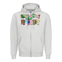 Dove Grey Don't worry be hoppy Zipper Hoodie - NancyCooperArtShop