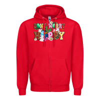 Red Don't worry be hoppy Zipper Hoodie - NancyCooperArtShop
